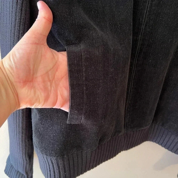 Lauren Ralph Lauren Womens Knit Corduroy Utility Jacket Zip Black‎ Size Large - Picture 3 of 7